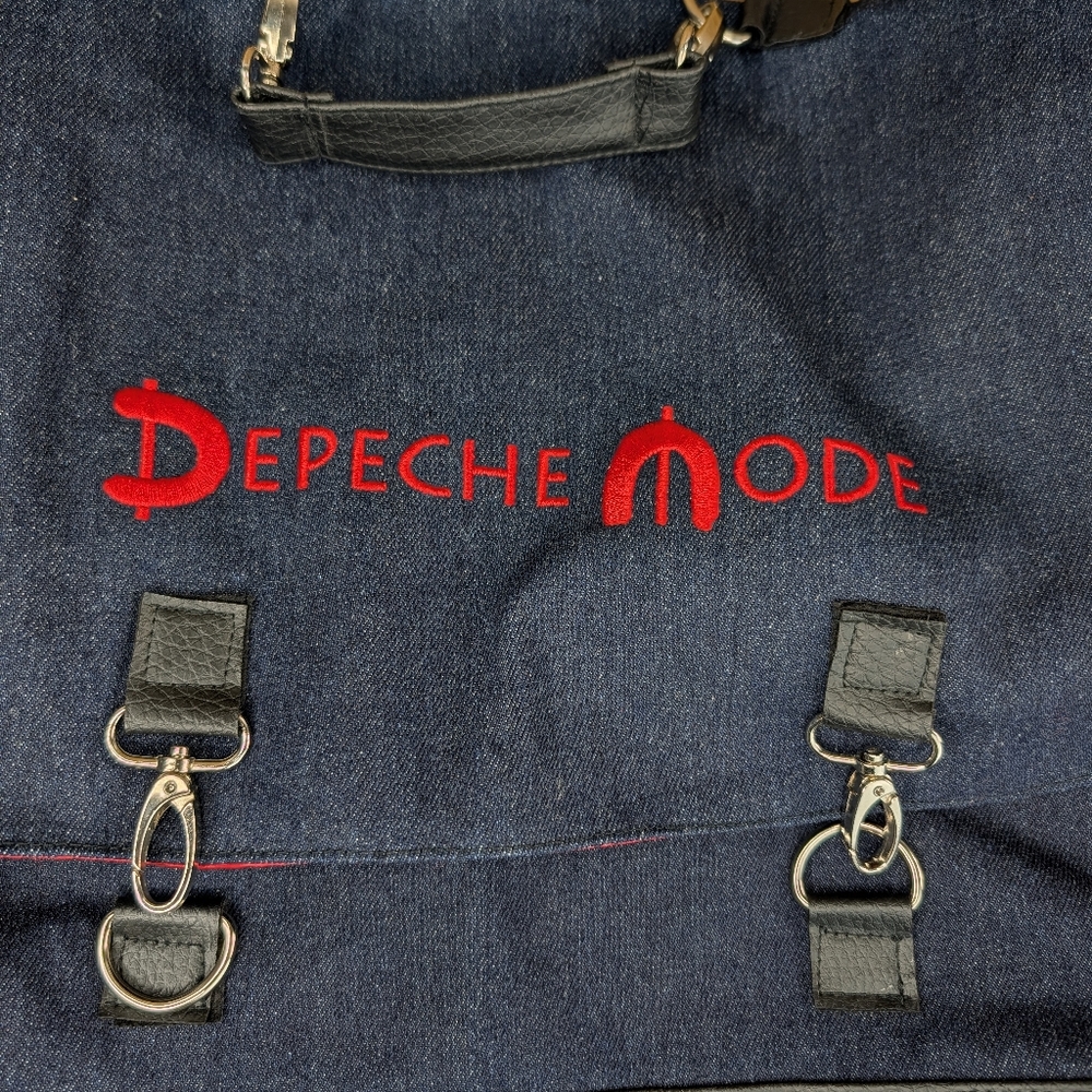 Depeche Mode Denim Messenger Bag Global Spirit Tour VIP Package Embroidered Blue - Picture 15 of 16